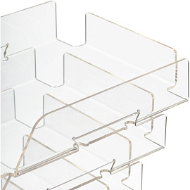 Лоток горизонтальный для бумаг Attache Selection пластиковый прозрачный 5 отделений фото Лоток горизонтальный для бумаг Attache Selection пластиковый прозрачный 5 отделений