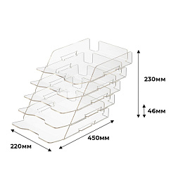 Лоток горизонтальный для бумаг Attache Selection пластиковый прозрачный 5 отделений фото Лоток горизонтальный для бумаг Attache Selection пластиковый прозрачный 5 отделений