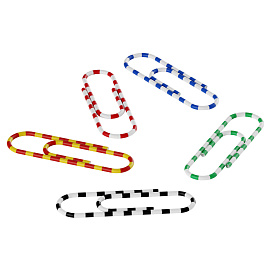 Скрепки 28мм, Berlingo "Зебра", 100шт., цветные, карт. упаковка фото Скрепки 28мм, Berlingo "Зебра", 100шт., цветные, карт. упаковка