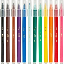 Фломастеры Bic Visa 12 цветов с вентилируемыми колпачками смываемые