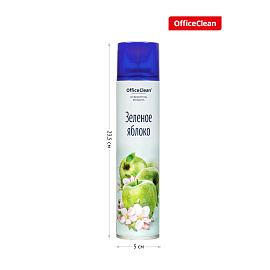 Освежитель воздуха аэрозольный OfficeClean "Зеленое яблоко", 300мл фото Освежитель воздуха аэрозольный OfficeClean "Зеленое яблоко", 300мл
