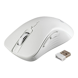 Мышь беспроводная Smartbuy 616AG, бесшумная работа кнопок, белый, 5btn+Roll
