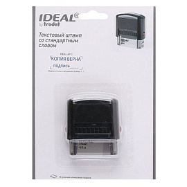 Штамп стандартный "КОПИЯ ВЕРНА, подпись", оттиск 38х14 мм, синий, TRODAT IDEAL 4911 DB-3.42, 161490