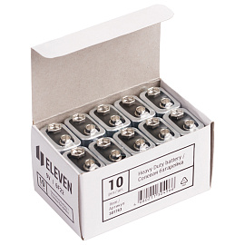 Батарейка Eleven MN1604 (6F22) Крона, солевая, OS1 фото Батарейка Eleven MN1604 (6F22) Крона, солевая, OS1