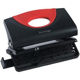 Дырокол Berlingo "Office Soft" 10л., пластиковый, красный, с линейкой фото Дырокол Berlingo "Office Soft" 10л., пластиковый, красный, с линейкой