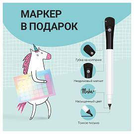 Планер магнитно-маркерный 21х29.7 см разноцветный с маркером Meshu Gradient