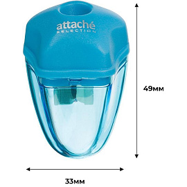 Точилка для карандашей Attache Selection пластиковая с контейнером голубая (1 отверстие)