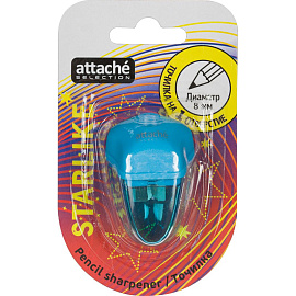 Точилка для карандашей Attache Selection пластиковая с контейнером голубая (1 отверстие)