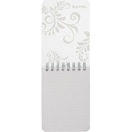 Блокнот Комус Русская серия А7 50 листов белый в клетку на спирали (76х117 мм)