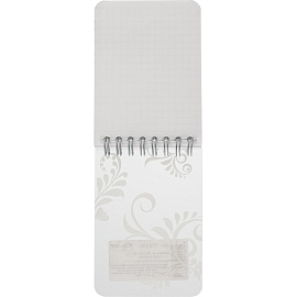 Блокнот Комус Русская серия А7 50 листов белый в клетку на спирали (76х117 мм)