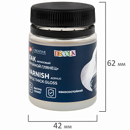 Лак акриловый тройной глянец "Декола", 50 мл, в банке, Невская Палитра, 5828961 фото Лак акриловый тройной глянец "Декола", 50 мл, в банке, Невская Палитра, 5828961