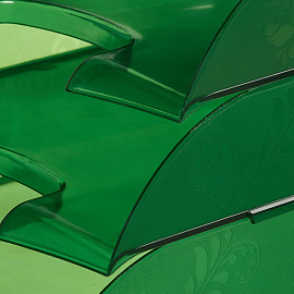 Лоток горизонтальный для бумаг Комус Русская серия пластиковый зеленый