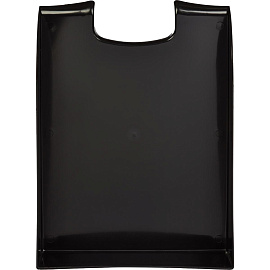 Лоток горизонтальный для бумаг Комус Русская серия пластиковый черный