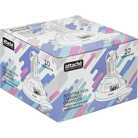 Набор канцелярский Attache Selection пластиковый 10 предметов фиолетовый вращающийся