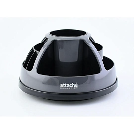 Набор канцелярский настольный Attache Selection пластиковый 10 предметов серый вращающийся