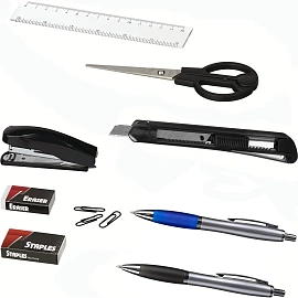 Набор канцелярский настольный Attache Selection пластиковый 10 предметов серый вращающийся