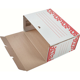 Короб архивный гофрокартон Attache Selection с вырубкой 251х152х355 мм белый до 1500 листов