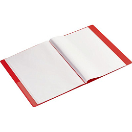 Папка файловая на 40 файлов Комус Шелк A4 25 мм красная (толщина обложки 0.7 мм)
