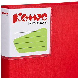 Папка файловая на 40 файлов Комус Шелк A4 25 мм красная (толщина обложки 0.7 мм)