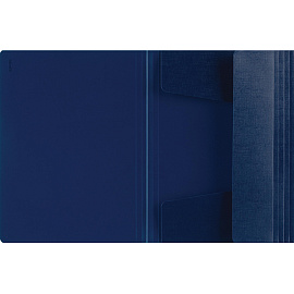 Папка на резинках Комус Шелк А4 15 мм пластиковая до 200 листов синяя (толщина обложки 0.5 мм)