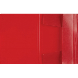 Папка на резинках Комус Шелк А4 35 мм пластиковая до 200 листов красная (толщина обложки 0.5 мм)