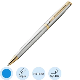 Ручка шариковая Waterman Hemisphere цвет чернил синий, цвет корпуса серебристый (S0920370)