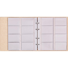 Визитница настольная Комус пластиковая на 320 визиток бежевая