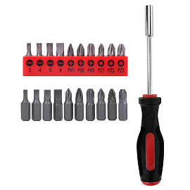 Набор инструментов универсальный, 22 предмета, пластиковый бокс, ГРАНДМАСТЕР, 671326