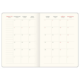 Ежедневник датированный 2026г., А5, 176л., мягкий переплет, кожзам, Greenwich Line "Flower. Berry", красный, цветной срез