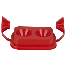 Стакан-непроливайка "Премиум", двойной, с крышкой, ассорти, прозрачный, СН450