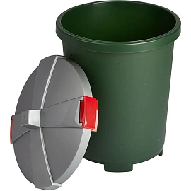 Бак для отходов 45 л пластиковый с крышкой зеленый/серебристый