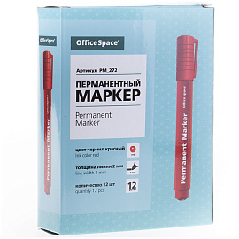 Маркер перманентный OfficeSpace "8004" красный, пулевидный, 2мм фото Маркер перманентный OfficeSpace "8004" красный, пулевидный, 2мм