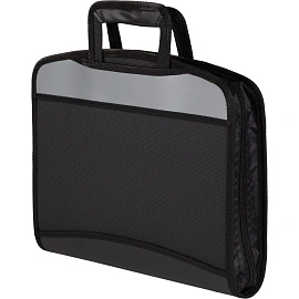 Папка-портфель пластиковая Attache А4+ черная/серая (35х27.5 см, 5 отделений) выдвижные ручки