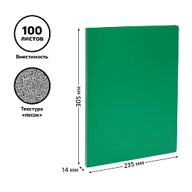 Папка с пружинным скоросшивателем СТАММ А4, 14мм, 500мкм, пластик, зеленая