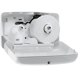 Диспенсер для туалетной бумаги в мини-рулонах Торк (Tork) Elevation Т2 555500 пластиковый белый фото Диспенсер для туалетной бумаги в мини-рулонах Торк (Tork) Elevation Т2 555500 пластиковый белый