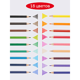 Карандаши цветные Гамма Мультики 18 карандашей 18 цветов трёхгранные фото Карандаши цветные Гамма Мультики 18 карандашей 18 цветов трёхгранные