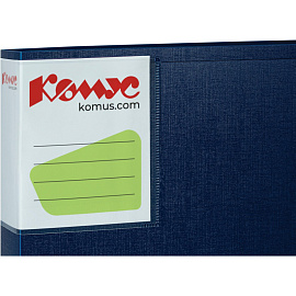Папка файловая на 80 файлов Комус Шелк A4 35 мм синяя (толщина обложки 0.9 мм)