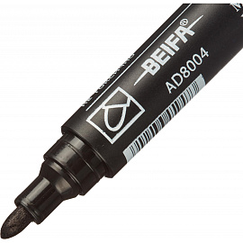 Маркер перманентный Beifa AD8004 черный (толщина линии 1,5-3 мм) круглый наконечник