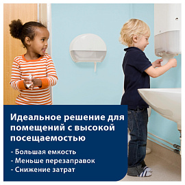 Диспенсер для туалетной бумаги в рулонах Торк (Tork) Elevation Т1 554000 пластиковый белый фото Диспенсер для туалетной бумаги в рулонах Торк (Tork) Elevation Т1 554000 пластиковый белый