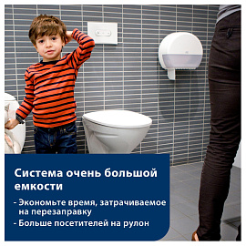 Диспенсер для туалетной бумаги в рулонах Торк (Tork) Elevation Т1 554000 пластиковый белый фото Диспенсер для туалетной бумаги в рулонах Торк (Tork) Elevation Т1 554000 пластиковый белый