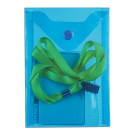 Папка-конверт с кнопкой МАЛОГО ФОРМАТА (105х148 мм), А6, синяя, 0,18 мм, BRAUBERG, 227317