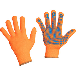 Перчатки рабочие утеплённые Рубифрост плюс акриловые с ПВХ покрытием (7 класс вязки, универсальный размер)
