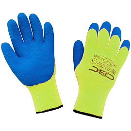 Перчатки рабочие утеплённые Рубифрост плюс акриловые с латексным покрытием (7 класс вязки, универсальный размер, ac32wl)