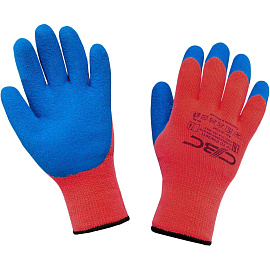 Перчатки рабочие утеплённые Рубифрост плюс акриловые с латексным покрытием (7 класс вязки, универсальный размер, ac32wl)