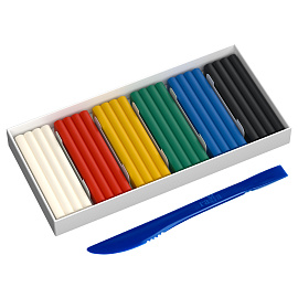 Пластилин классический Гамма Классический 6 цветов со стеком 120 г фото Пластилин классический Гамма Классический 6 цветов со стеком 120 г