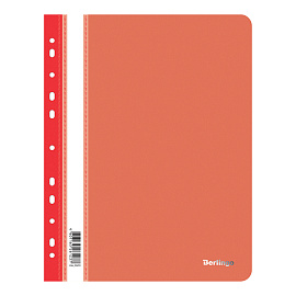 Папка-скоросшиватель пластик. перф. Berlingo, А4, 180мкм, красная