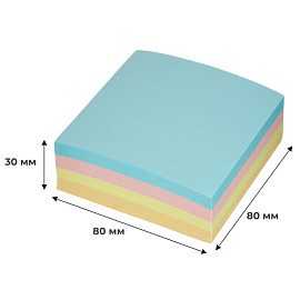 Блок для записей Attache 80x80 мм разноцветный (плотность 80 г/кв.м)