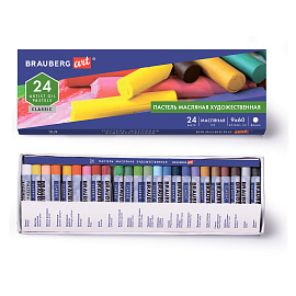 Пастель масляная художественная BRAUBERG ART CLASSIC, 24 цвета, круглое сечение, 181448 фото Пастель масляная художественная BRAUBERG ART CLASSIC, 24 цвета, круглое сечение, 181448