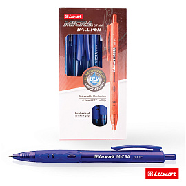 Ручка шариковая автоматическая Luxor "Micra" синяя, 0,7мм, грип фото Ручка шариковая автоматическая Luxor "Micra" синяя, 0,7мм, грип
