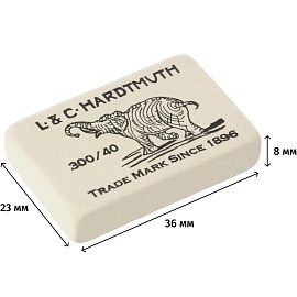 Ластик Koh-I-Noor 300/40 из натурального каучука прямоугольный 35.5x23x8 мм